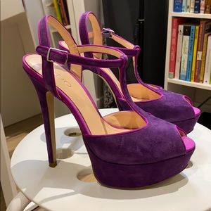 Purple Suede Heels
